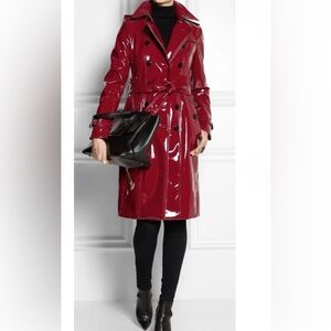Authentic Burberry Glossy Red Trench Coat